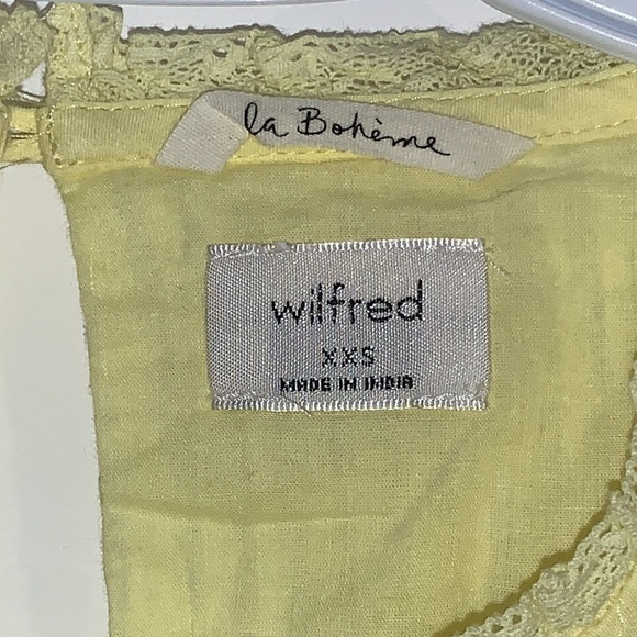 ARITZIA Wilfred Yellow La Boheme Elia Mini Babydoll Tunic Ruffle Dress Size XXS - Picture 5 of 17